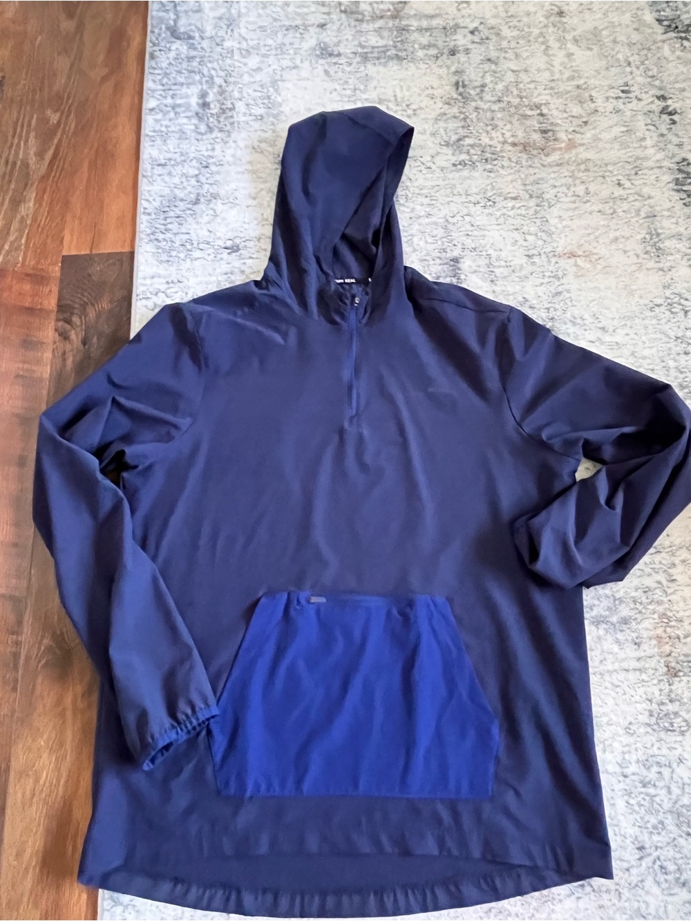 Men's Navy Lightweight Hooded Shirt Jacket
